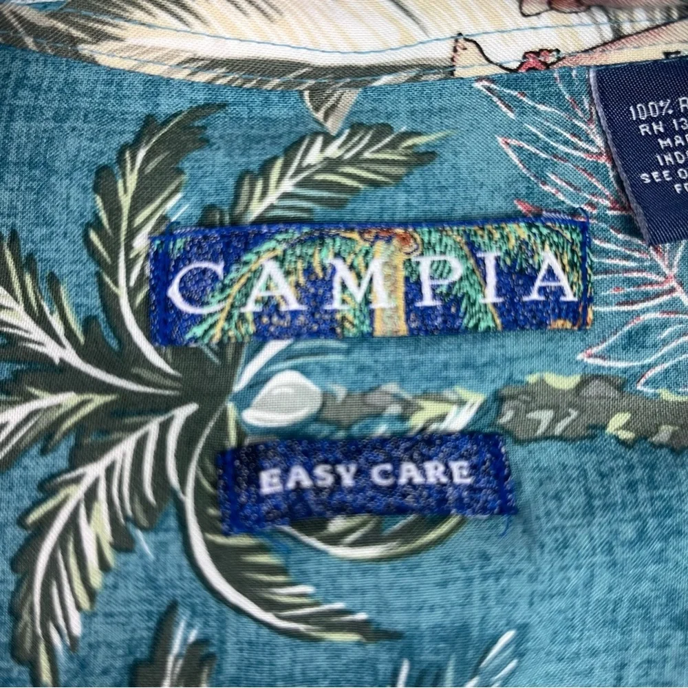 Campia Mens Hawaiian Shirt Easy Care Hulu Girls Floral Cars Tropical Rayon XXL - Picture 7 of 9